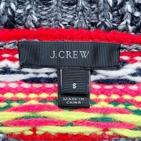 J.Crew Fair Isle Wool Blend Marled Crewneck Sweater in Grey & Multicolor Pop, Sm - Picture 4 of 9